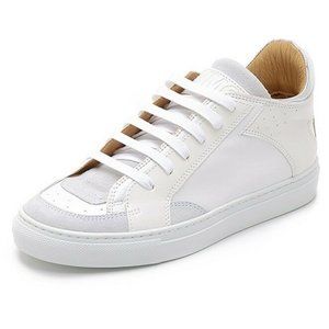 🌸 NEW MM6 Maison Margiela Low Top Metallic Sneaker Leather Silver 7.5 37.5 🌸